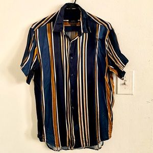 Zara striped print shirt, M, multi color